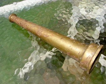 Vintage 10" Brass Fire Hose Nozzle Firefighting Equipment ~ Great to Make into a Lamp