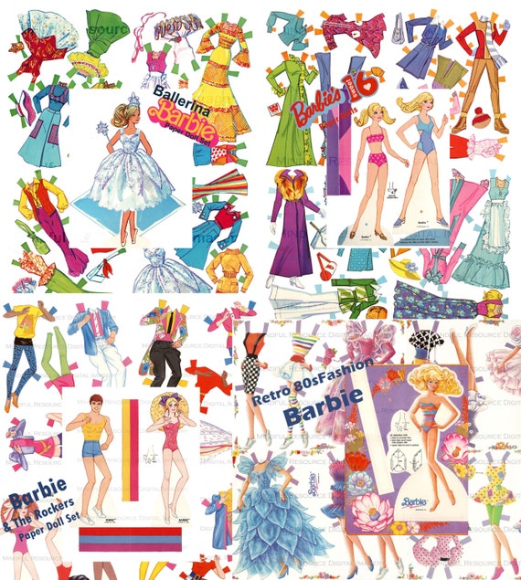 Barbie Vintage 4 Paper Doll SETs: Ballerina Sweet 16