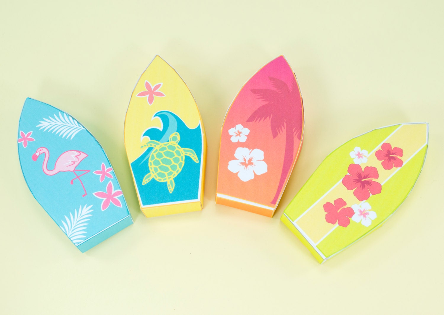 Surfboard Printable Favor Boxes Printable PDF Surfboard Gift