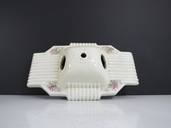 Art Deco Wall Sconce Light // Antique Porcelain White by thisattic