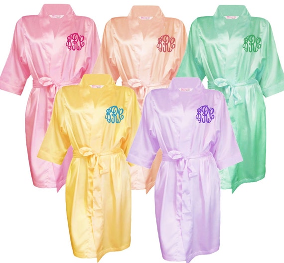 Satin Bride Robe Monogrammed Wedding Robes by RegalRhinestones