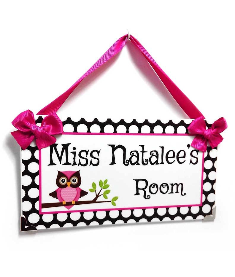 Personalized Teacher Name Classroom Door Signs White Black