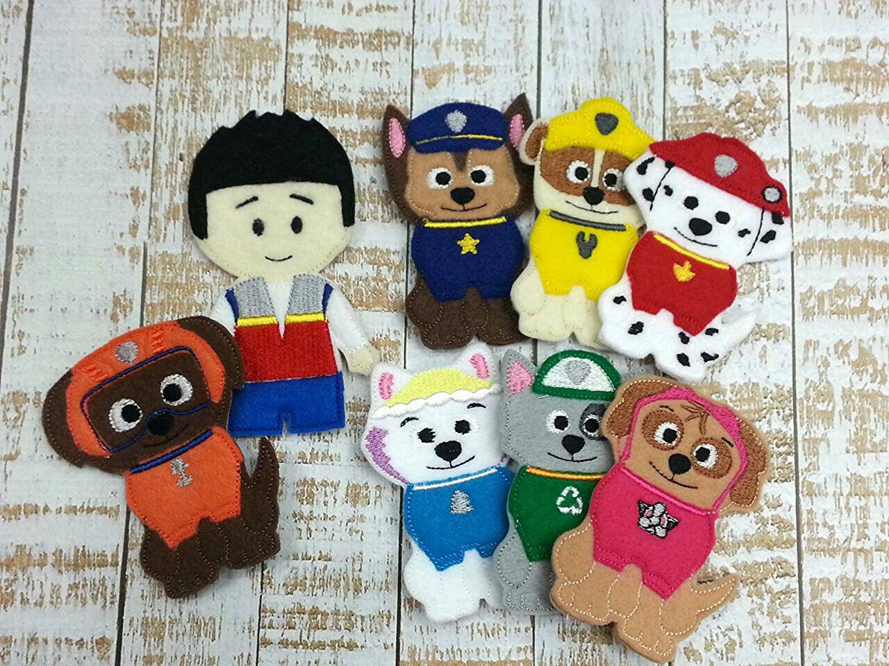 Paw Patrol inspired finger puppets felt toys quiet play