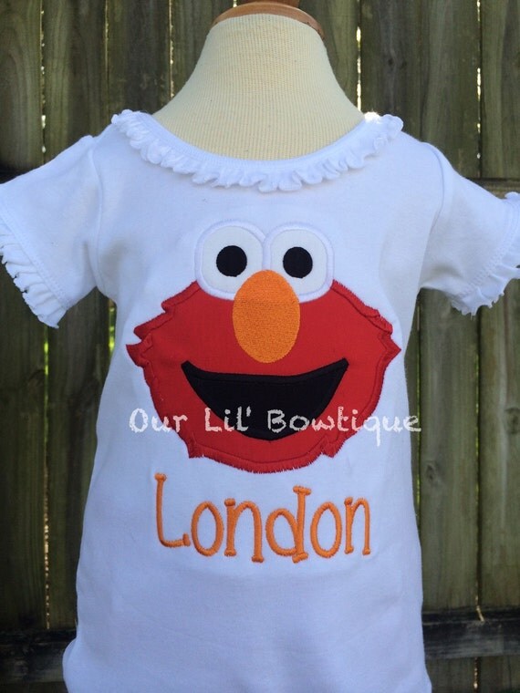Elmo Shirt Personalized Elmo Girl Toddler by OurLilBowtique