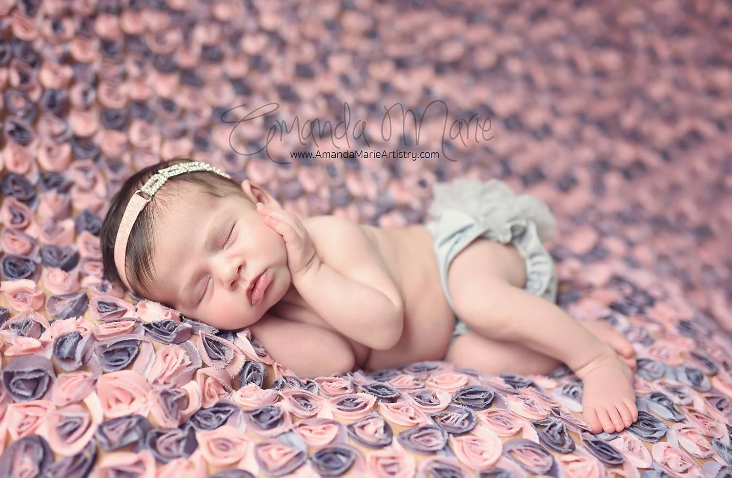 Rectangle Rhinestone Pink Glitter Headband by krystalhylton