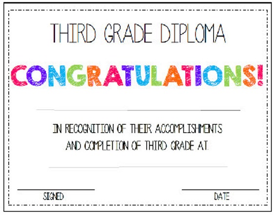 Third Grade. 3rd Grade. Diploma/Award