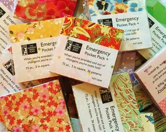 Bulk Value Mini Packet of Chiyogami Origami Paper - 72 sheets of authentic Japanese Washi Origami Paper - 36 patterns
