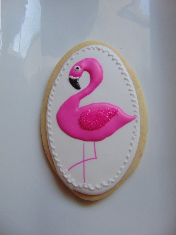 Pink Flamingo Cookies by TreatsbuyTerri on Etsy