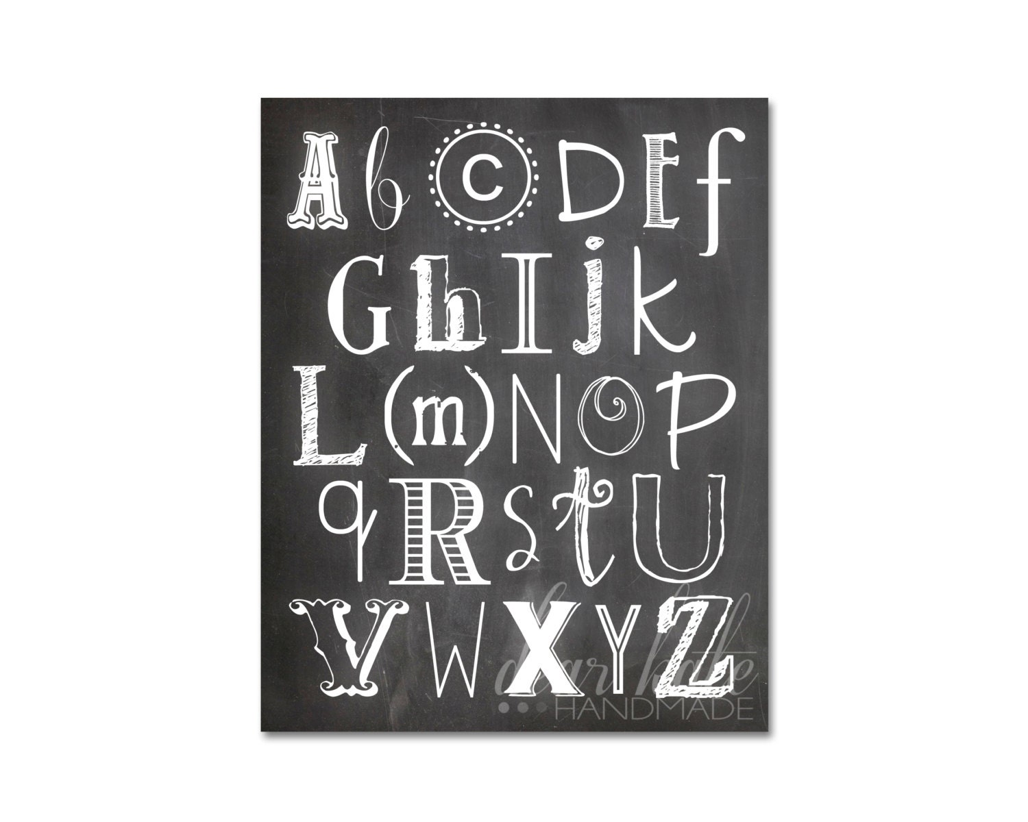 Alphabet Chalkboard Print