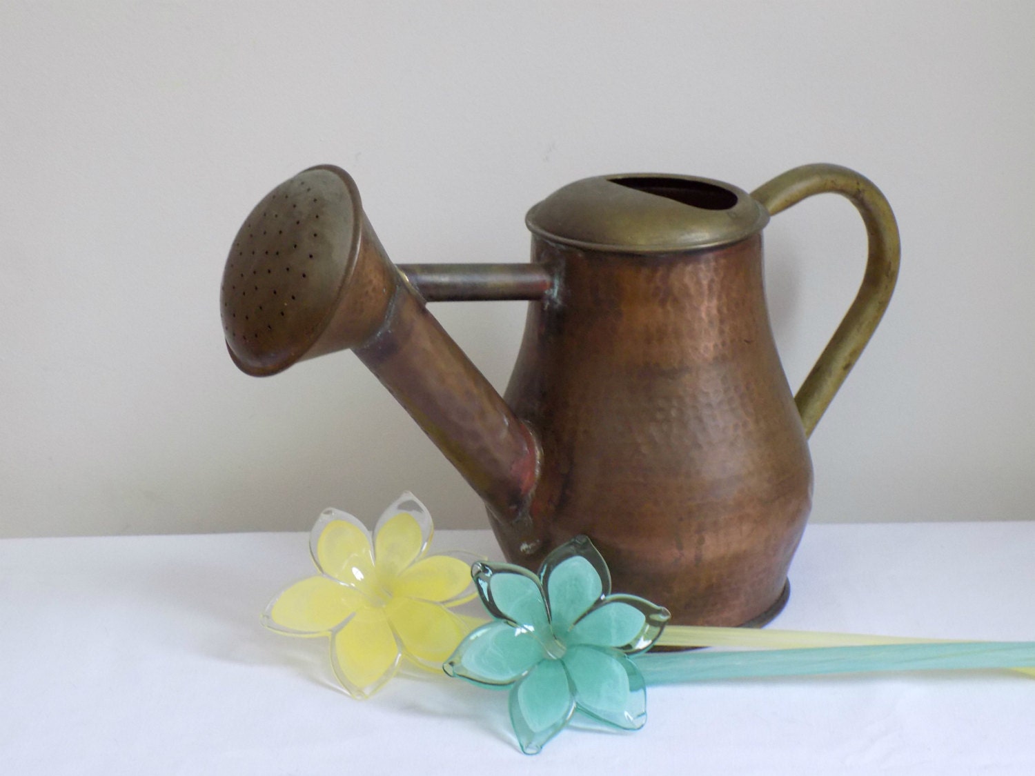 Vintage Turkish Copper and Brass Hand Crafted Hammered