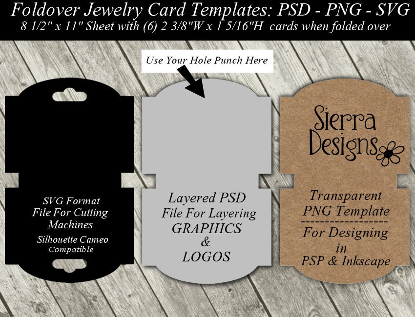 Necklace Card Template Available In SVG Cutting File Layered