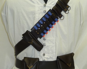 Bandolier / Utility Belt System for Steampunk Adventurers Faux Distressed Leather