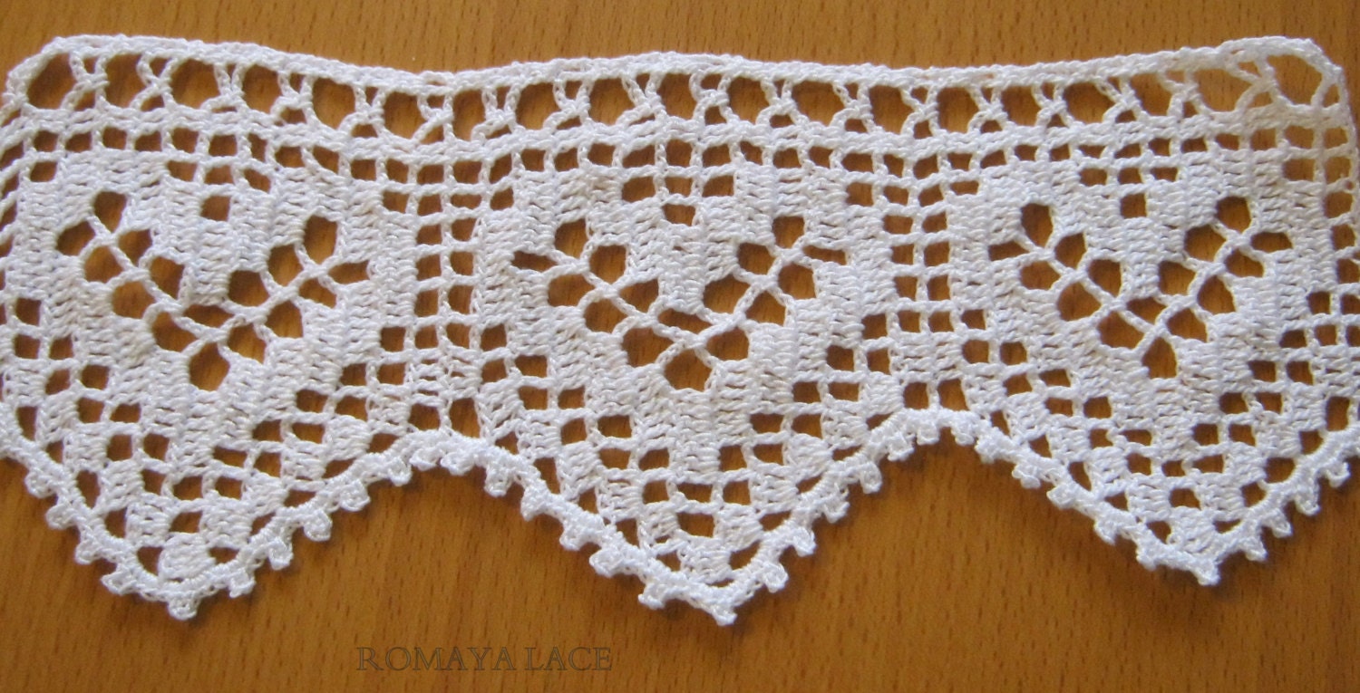 Handmade lace crochet trim lovely hearts crochet