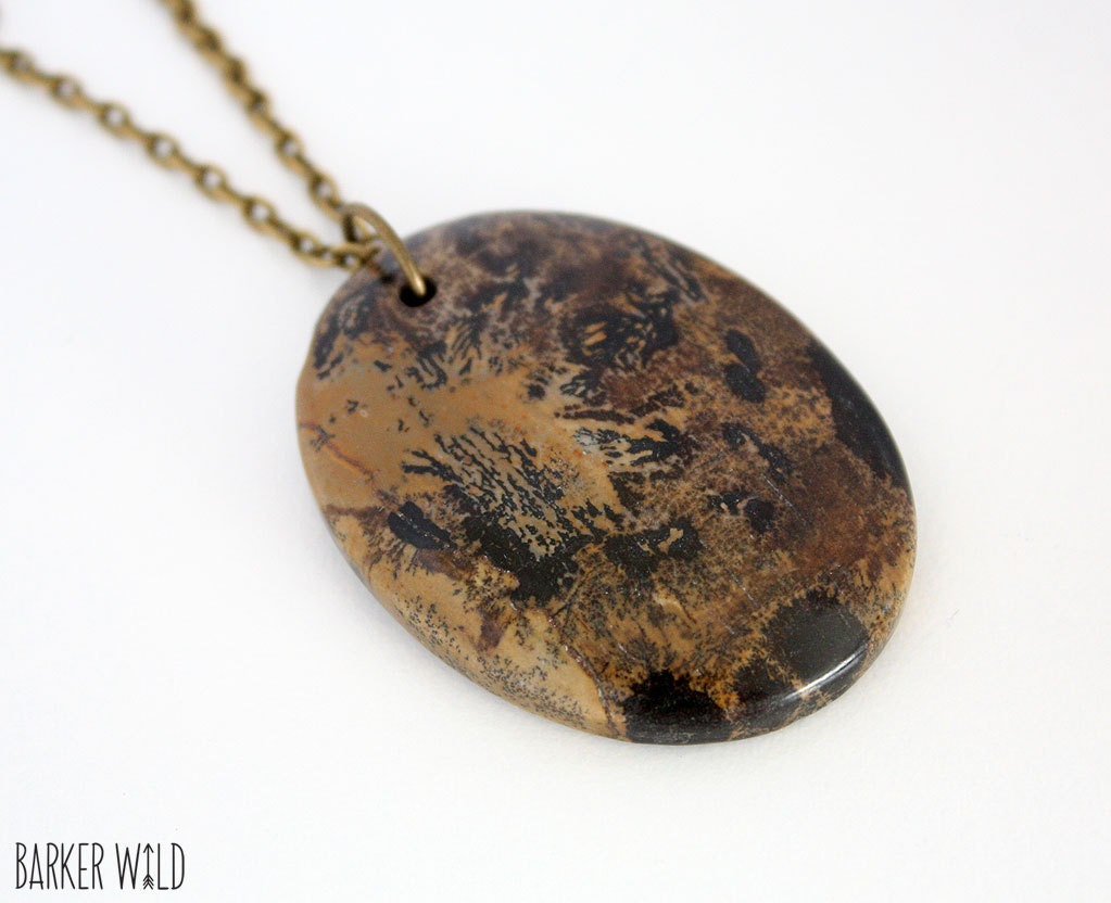 Oval Chohua jasper stone pendant mineral rock by BarkerWild