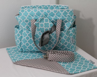 Chloe Deluxe Diaper Bag Set Premier Print Fabric by ShaLariCouture