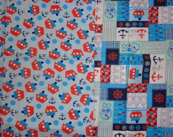 30 and 34 Inch Boat/Sailing Cotton Fabric Remnants