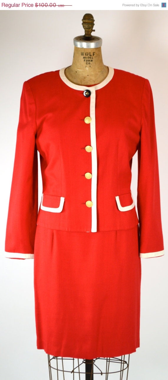 ON SALE BROOKS Brothers: 1960s Red Suit // Dress with Blazer