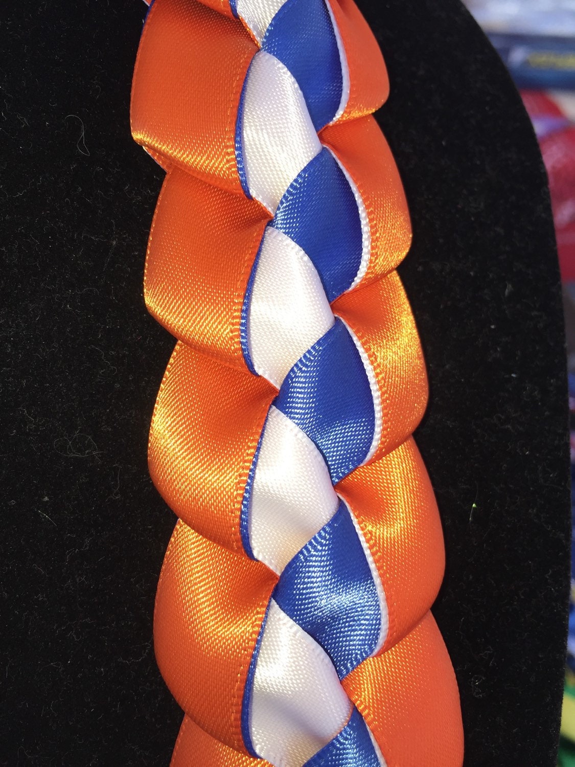 Custom Three Color Braided Ribbon Lei You Choose Color