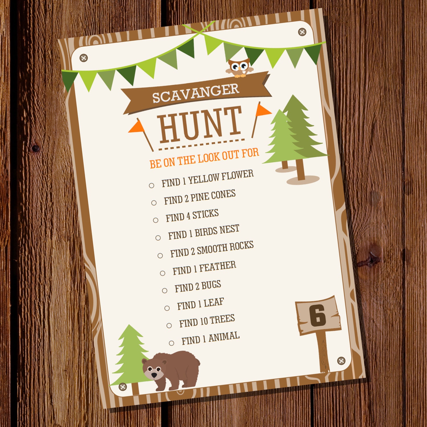 Scavenger Hunt Party Game Camping Tent Party Party Game