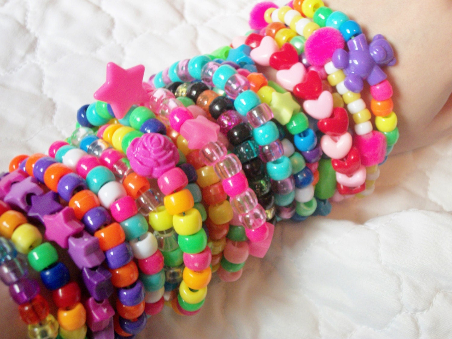 20 Kandi Rave Bracelets Colorful Rainbow by StarrySkiesOpenMinds