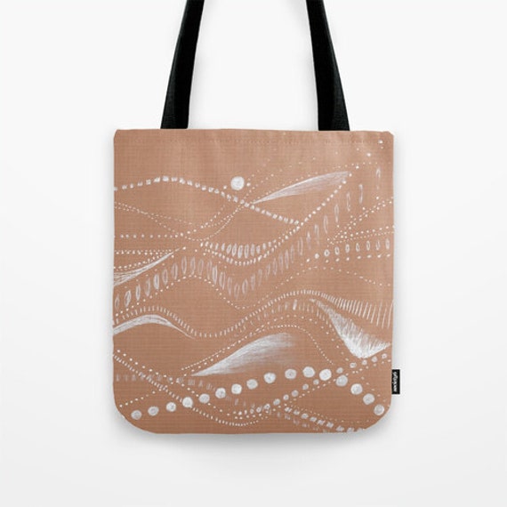 White Design Tote Bag, tote bag, small tote bag, shoulder strap ...