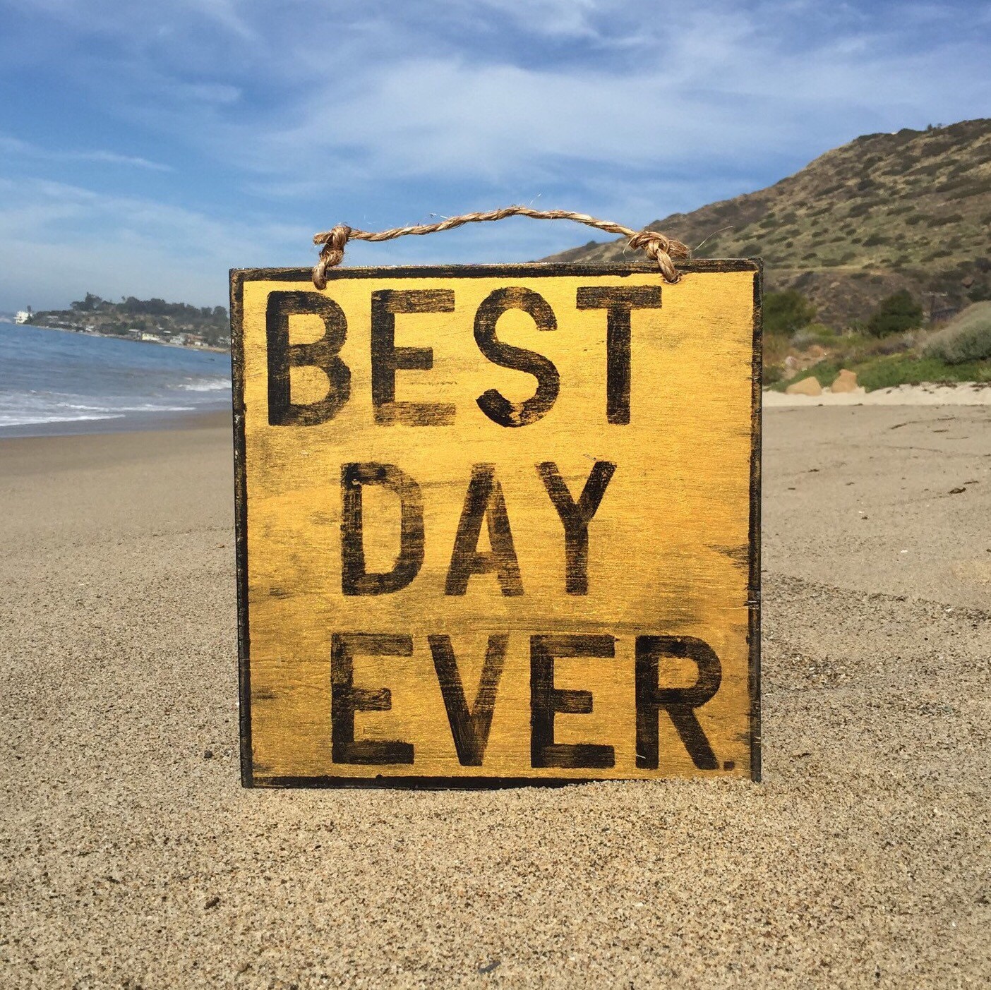 Best Day Ever Wood Sign / Bohemian Decor / Gold Accessories