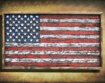 Vintage American Flag Wall Art american flag frame | etsy Vintage American Flag Wall Art american flag frame | etsy