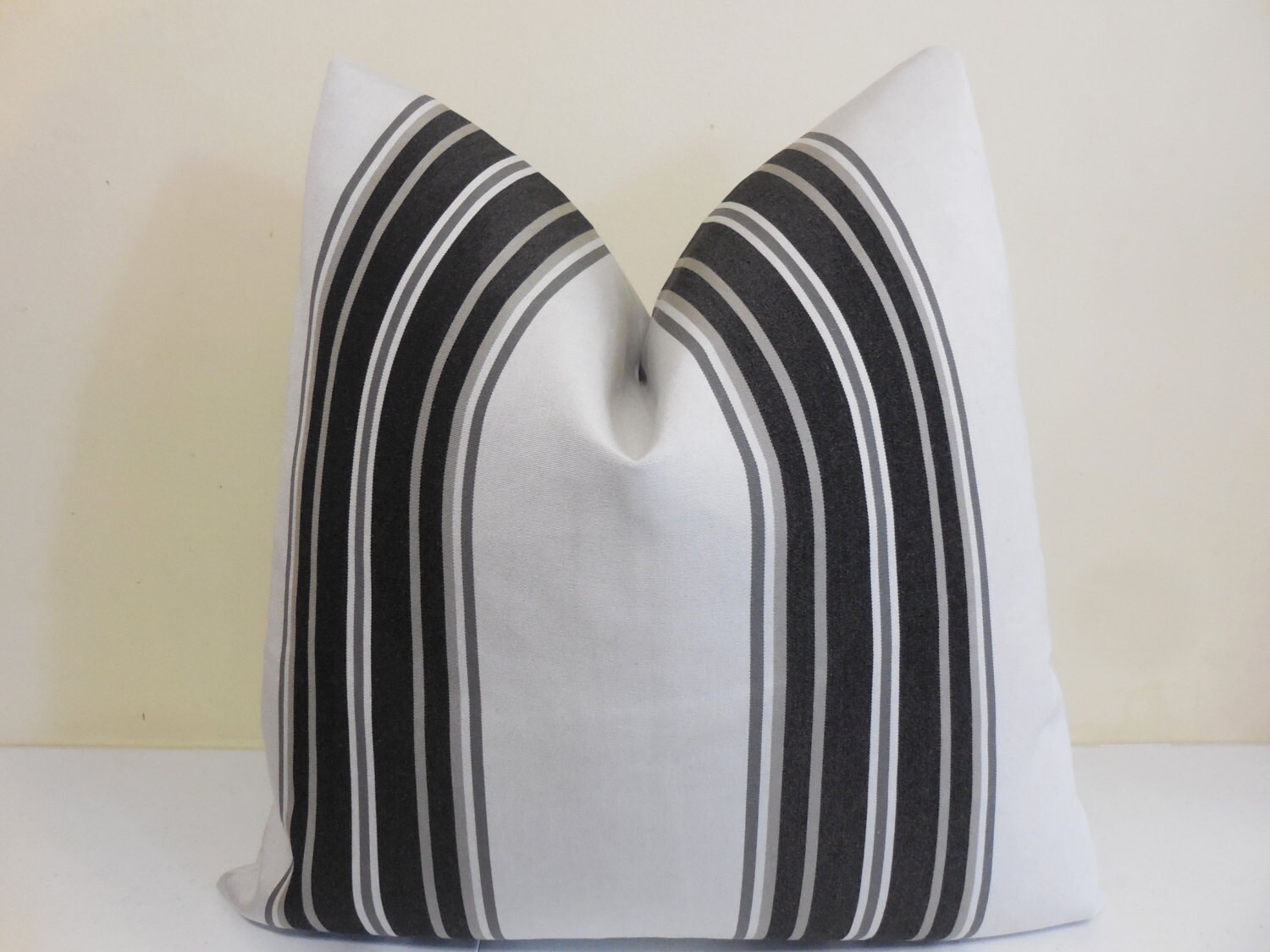 Gray Charcoal Sunbrella pillow Cover Sunbrella fabric Grey