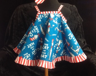 Girls pinafore set...DR. SEUSS BABY pinafore set, ruffle diaper cover, girls pinafore set