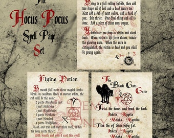 Hocus Pocus Spell Page Set