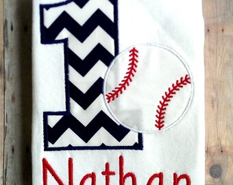 Personalized Baseball Birthday Shirt / First Birthday Shirt / Sports Shirt / Baseball Shirt / Boys Birthday Shirt