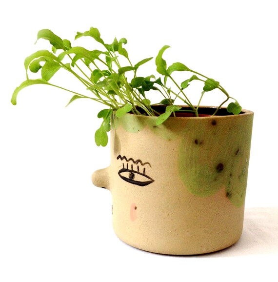 Head plant pot by LauraLauraBird on Etsy