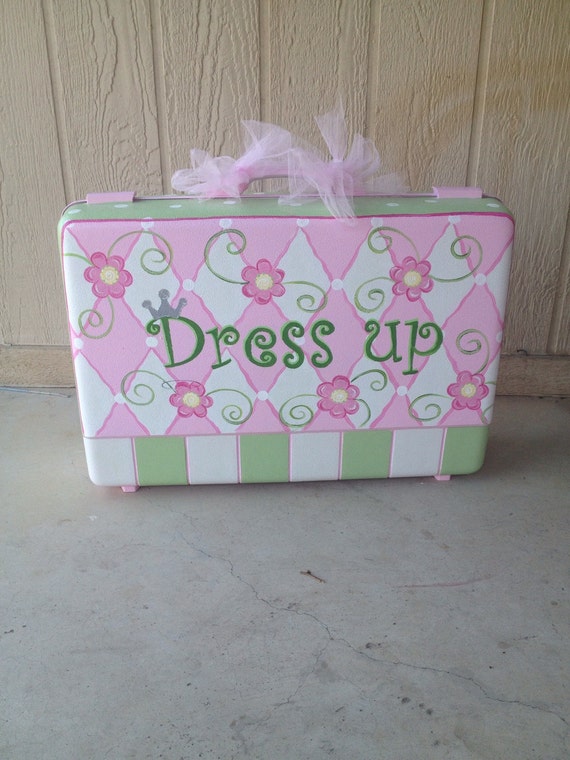 Items similar to Dress up Suitcase, costume storage, Pink princess