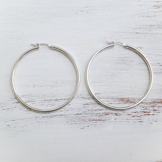 Sterling Silver Hoop Earrings extra large hoop earrings by Avnis