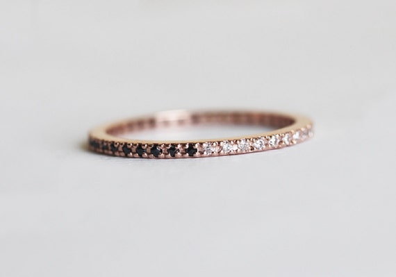 Rose Gold Eternity Band Rose Gold Pave Diamond Ring Rose