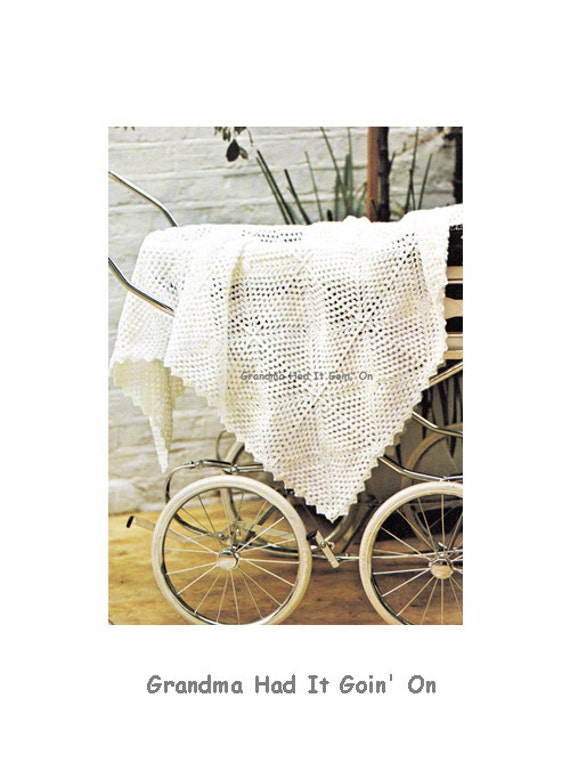 quick afghan crochet pattern Stroller  Afghan Crochet Pattern Vintage  Baby  Blanket Baby Throw