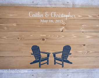 Guest Book Wood Sign with Hand Painted Wrap by AmandaGdesigns