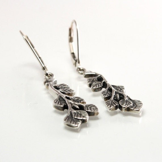 Aspen Leaf Dangle Earrings In Sterling Silver With Euro Wire   Il 570xN.788924791 R7gk 