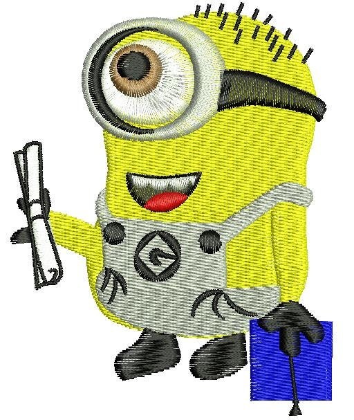 Minion Embroidery Design Machine Embroidery Design 4 x 4
