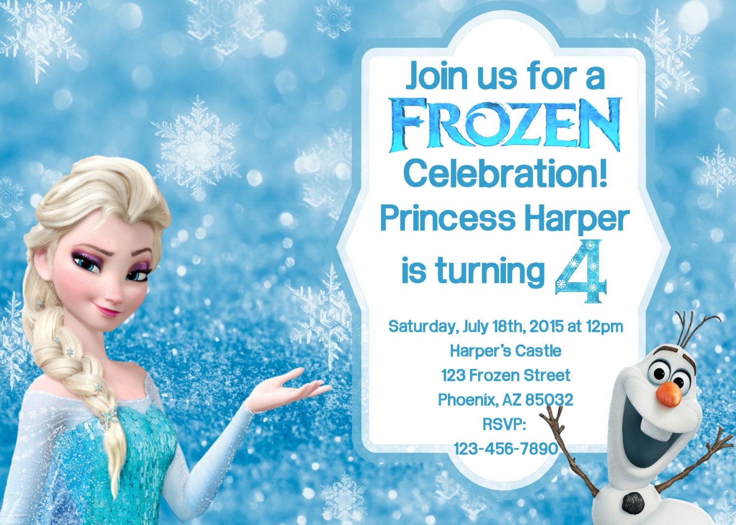 Frozen Birthday Invitations 4