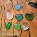 ISLAND HEARTS Real Sea Glass ~ 8 pc including Powder Blue, Teal, Moss Green ~ from the tropical Peruvian coast HU-0091
