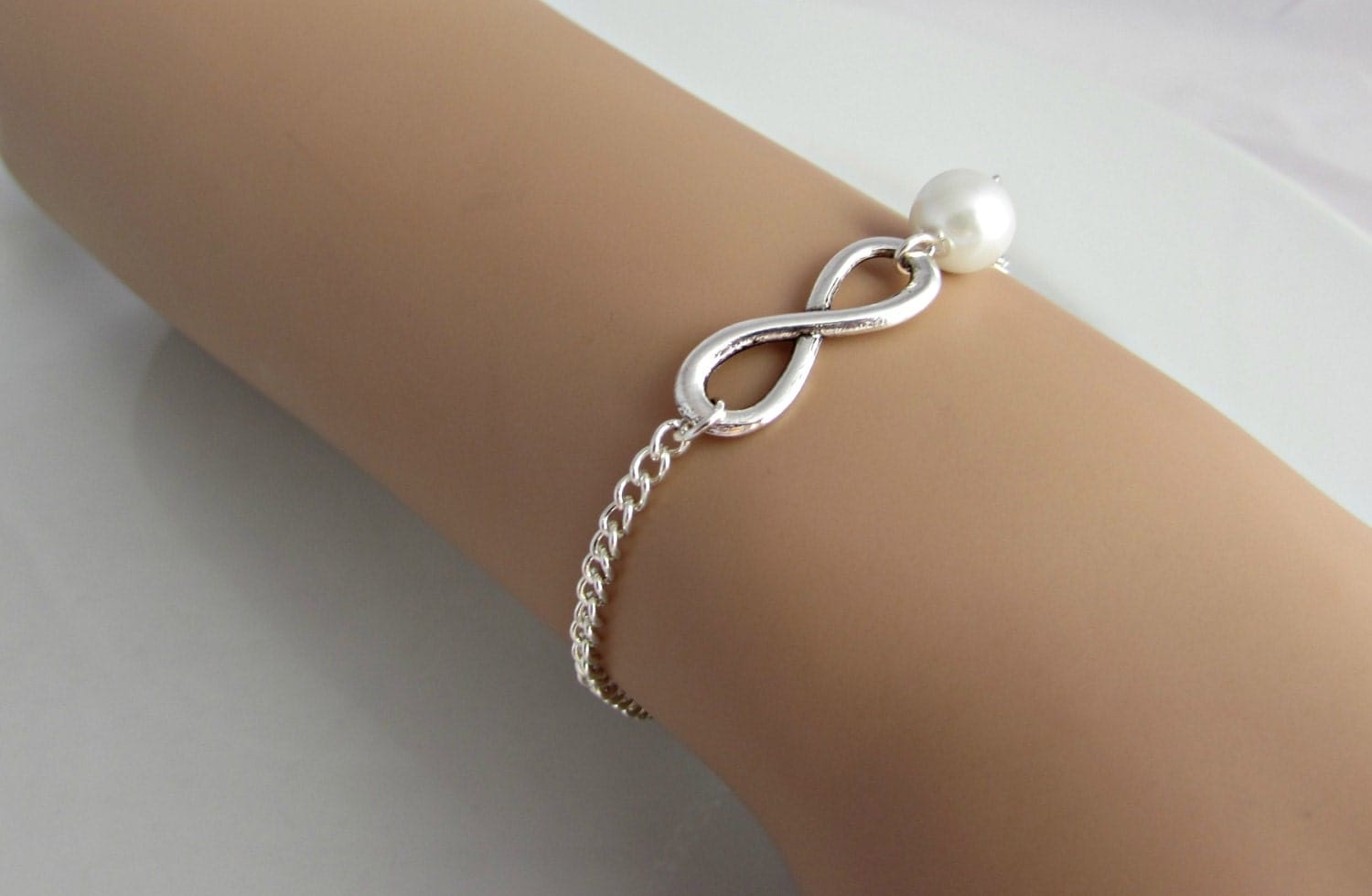 Infinity Bracelet Silver Infinity Bracelet by LittleEnglishJewelry