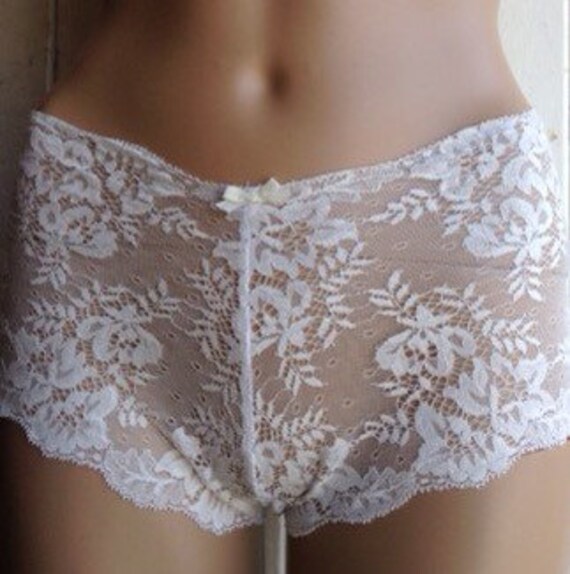 Delicate White Floral Lace French Knickers / by BrightonLace