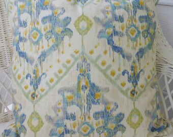 Ikat Accent Pillow Cover - Designer Fabric throw pillow - Swavelle Mill Creek Izza Ikat - linen Rayon blend - Ikat pillow cover - pillows