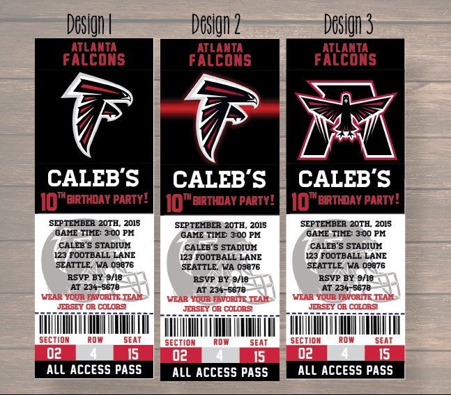 Atlanta Falcons Atlanta Falcons Invitation Football Tickets