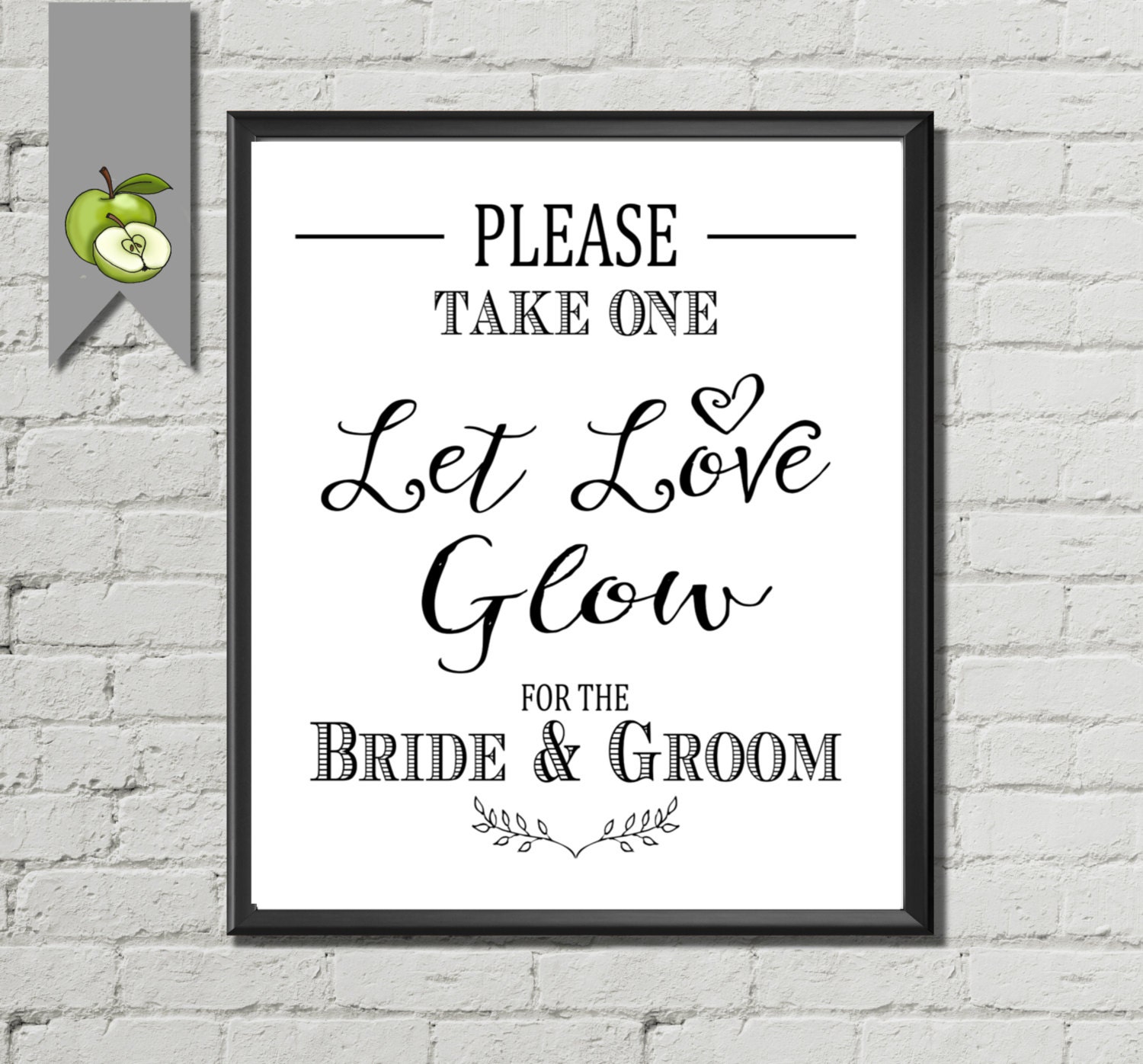 Let Love Glow Wedding Sign Instant Digital Download Let Love Glow Wedding Sign Instant Digital Download