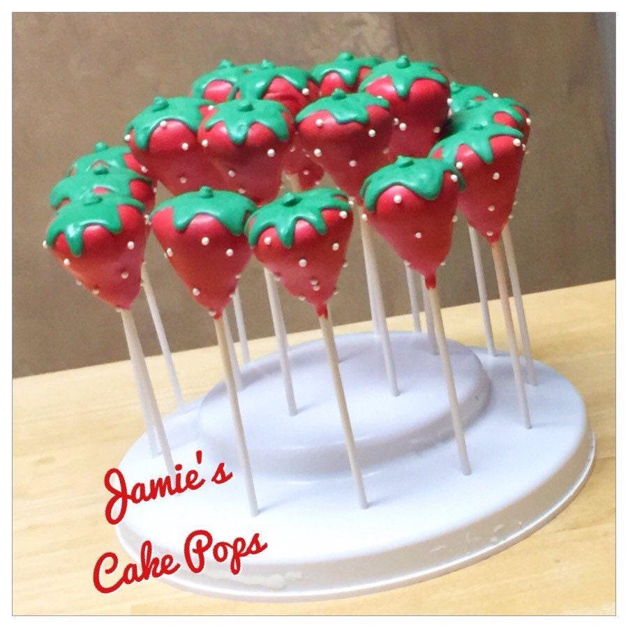 Strawberry Cake Pops by JamiesCakePops on Etsy