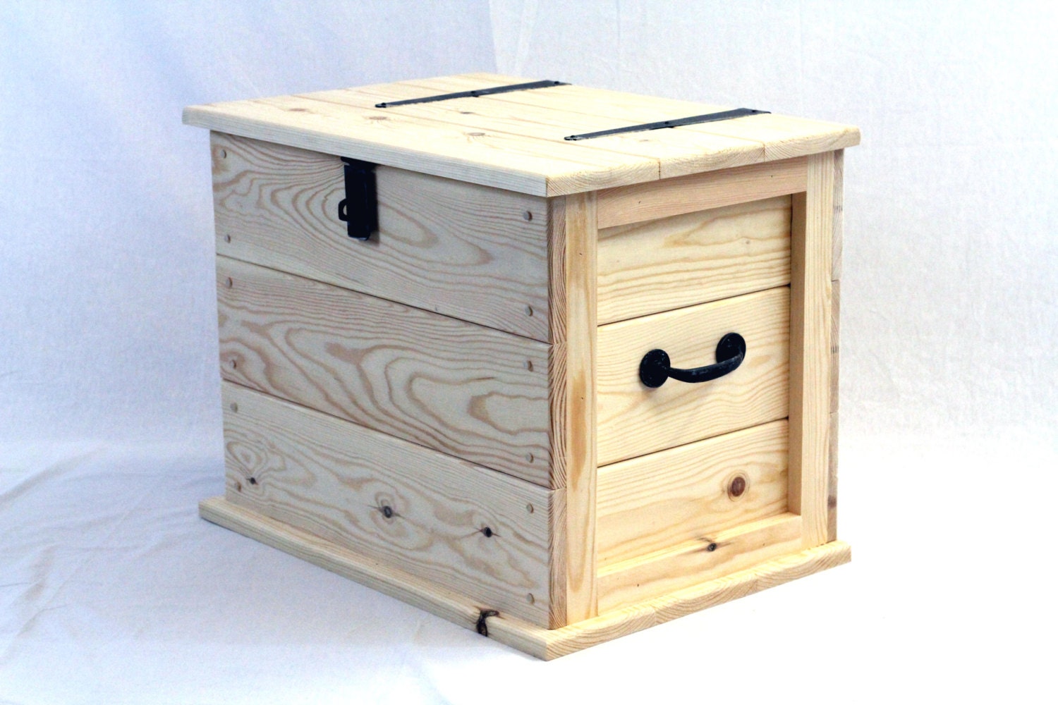 Medium Wooden Trunk Unfinished Pine Ready for you to Paint
