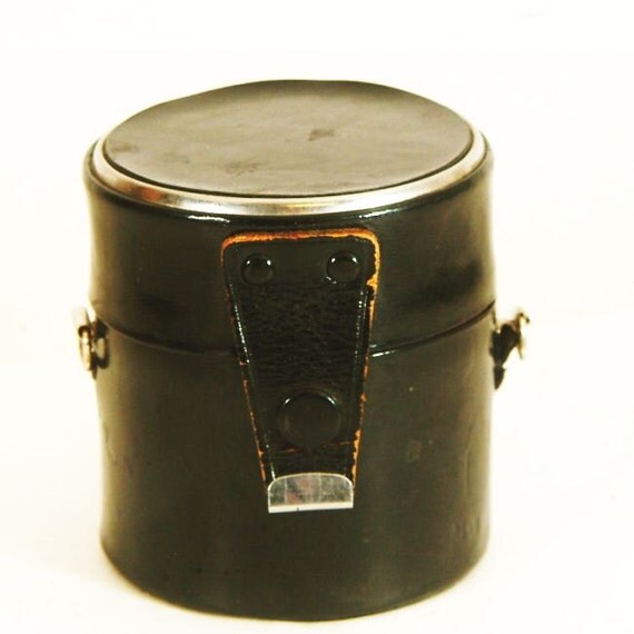 Vintage Black Leather Camera Lens Case 160