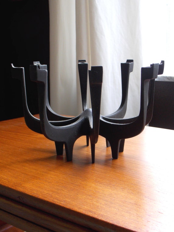 DANSK Candle Holder Cast Iron Candleholder by MidCenturyFLA